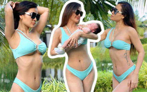 Sinh con hơn 1 tháng, Phương Trinh Jolie tự tin diện bikini khoe bụng phẳng lỳ